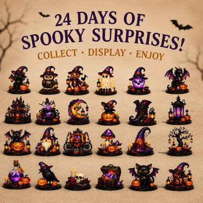 Halloween Advent Calendar, 24 Day Countdown Box, Mystery Box, Acrylic Figurines, Halloween Decor, Spooky Collectible, Blind Box, Halloween Gift