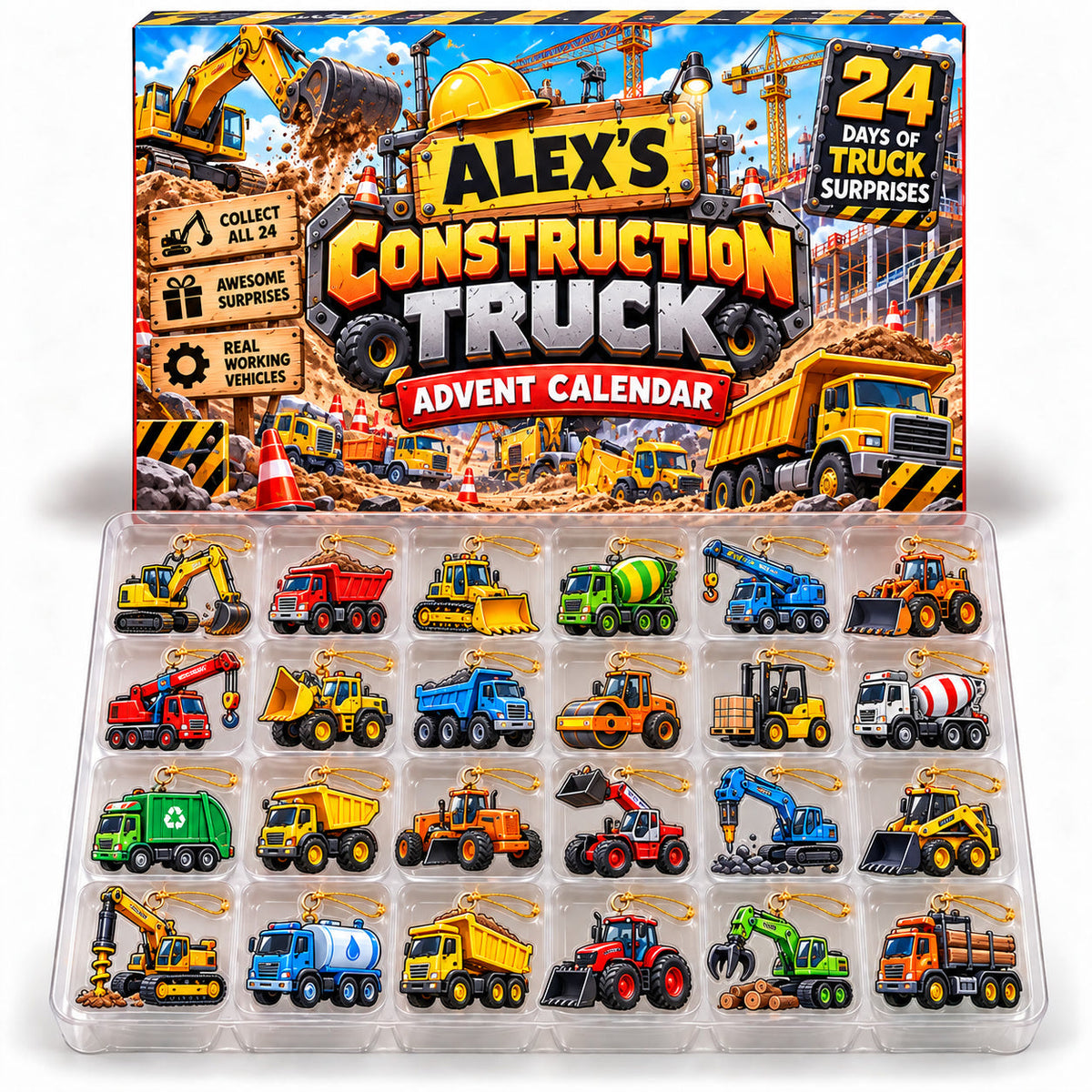24 Days of Big Rigs - Personalized Christmas Advent Calendar