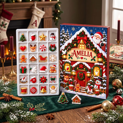 Personalized Christmas Advent Calendar 2026, Custom Name Holiday Ornament Countdown, Santa Christmas Gift for Kids, Girls, Boys and Families