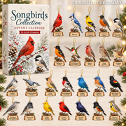 Songbirds Collection Advent Calendar 2026 - 24-Day Festive Countdown, Acrylic Charms Blind Box - Gift For Birds Lovers