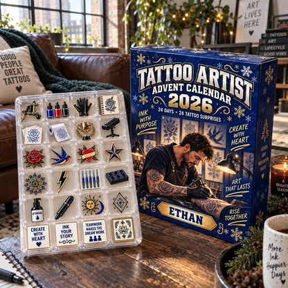 Personalized Tattoo Artist Advent Calendar: Custom Name 24 Day Blind Box