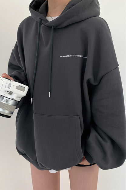 Moon Print Oversize Pullover Hoodie