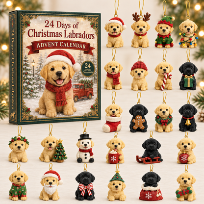 Christmas Labrador Advent Calendar 2026 - 24-Day Festive Countdown, Acrylic Charms Blind Box - Gift For Labrador Lovers