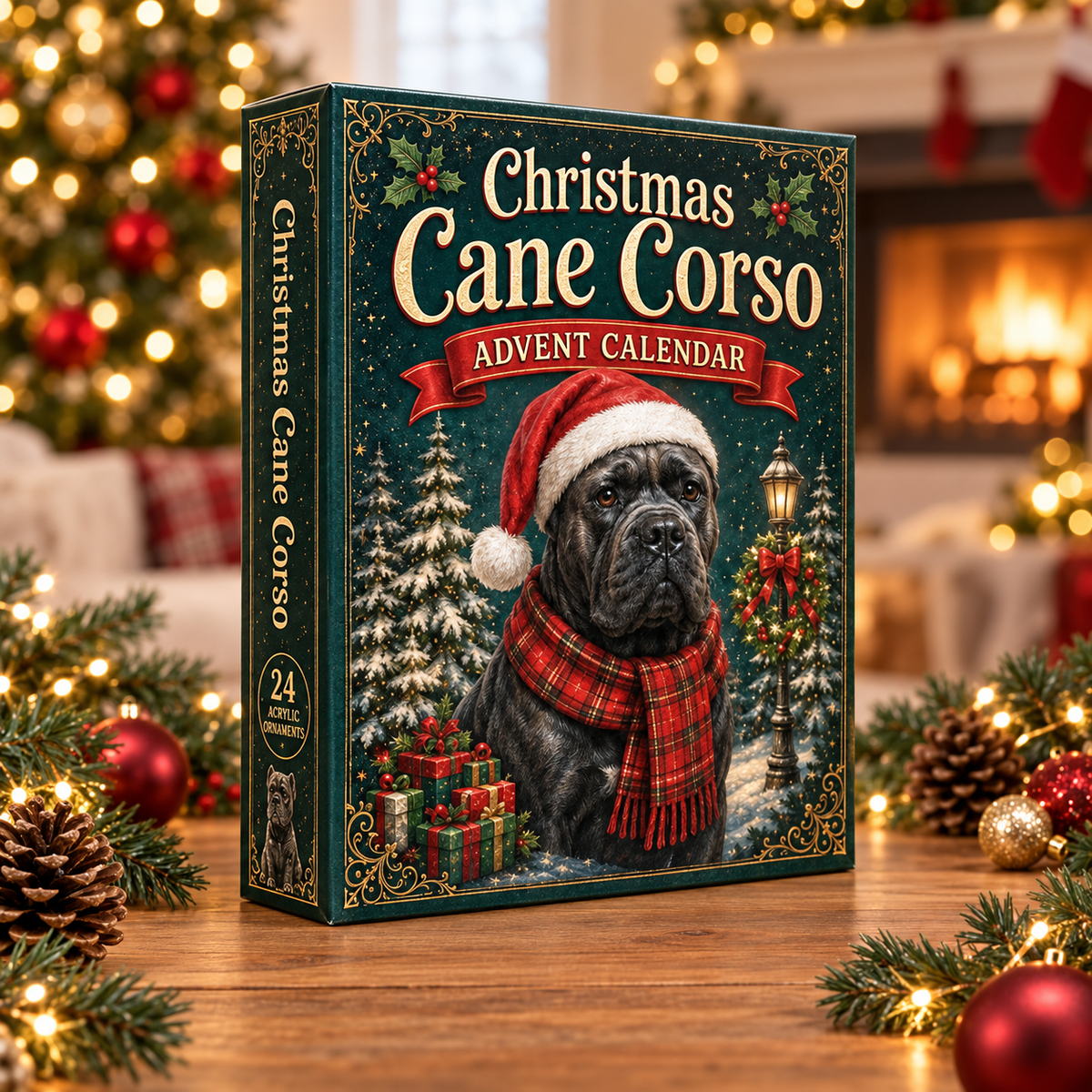 Christmas Cane Corso Advent Calendar 2026 - 24-Day Festive Countdown, Acrylic Charms Blind Box - Gift For Cane Corso Lovers