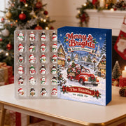 Personalized Snowman Advent Calendar 2026, 24 Acrylic Charms, Custom Family Name, Winter Countdown Keepsake