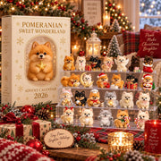 Pomeranian Christmas Advent Calendar 2026, 24 Acrylic Dog Ornaments Countdown Box, Dog Lover Gift & Decor