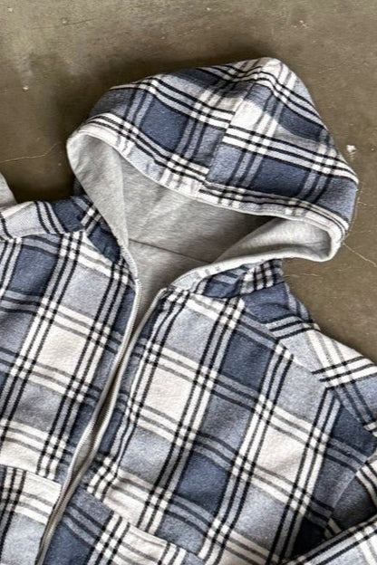 Plaid Zip Hoodie