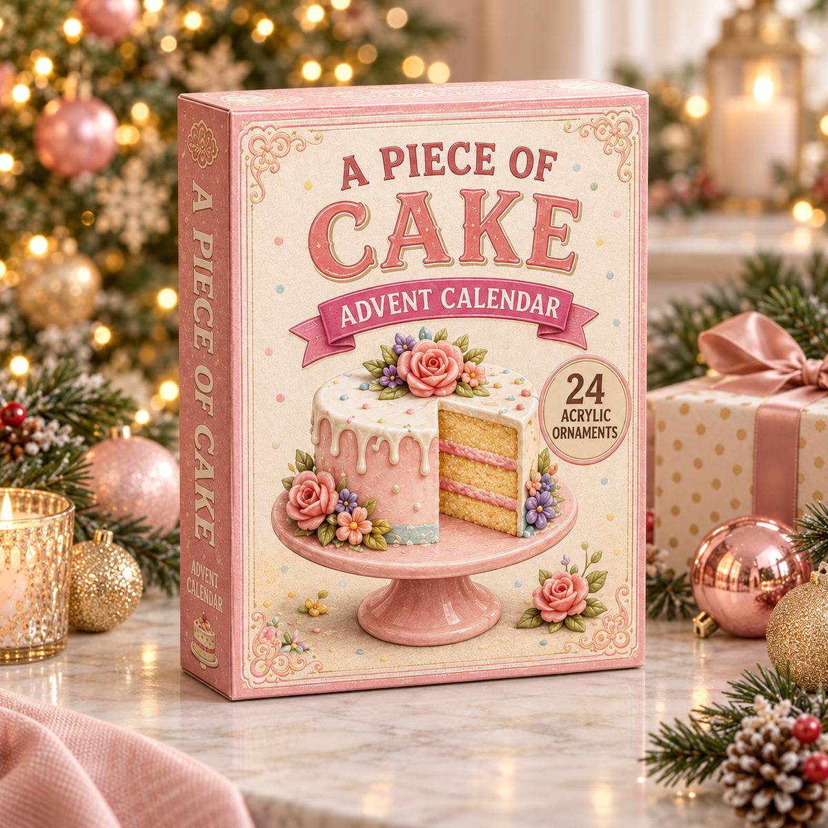 Cake Delight Advent Calendar 2026 - 24-Day Festive Countdown, Acrylic Charms Blind Box - Gift For Bakers