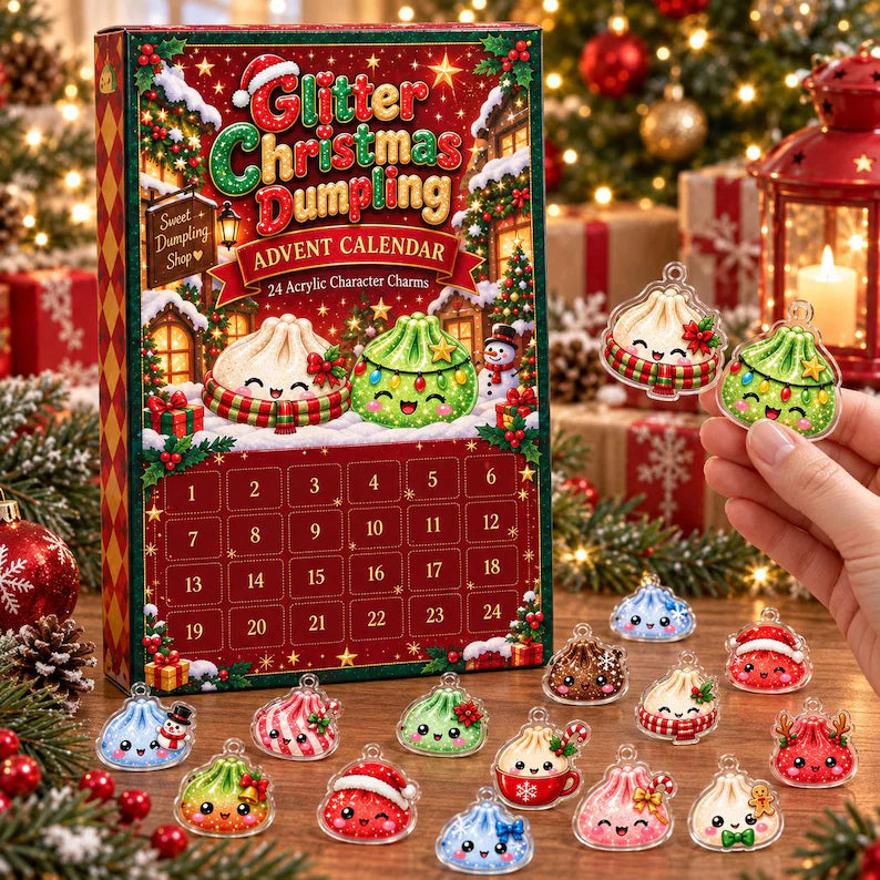 Dumpling Advent Calendar 2026, 24 Mini Squishy Christmas Countdown, Kawaii Mystery Toy Calendar, Cute Holiday Gift for Kids