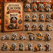 Autumn Raccoon Life Advent Calendar 2026 - 24-Day Festive Countdown, Acrylic Charms Blind Box - Gift For Raccoon Lovers