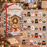Pomeranian Winter Acrylic Ornaments, 24-Day Advent Calendar, Christmas Countdown Gift