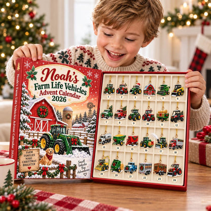 Farm Vehicle Advent Calendar 2026, Tractors and Trucks, Christmas Countdown Gift, 24 Day Motorsport Christmas Countdown