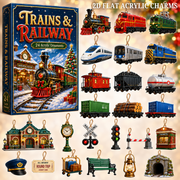 Trains & Railway Advent Calendar 2026 - 24-Day Festive Countdown, Acrylic Charms Blind Box - Gift For Kids, Family & Friends