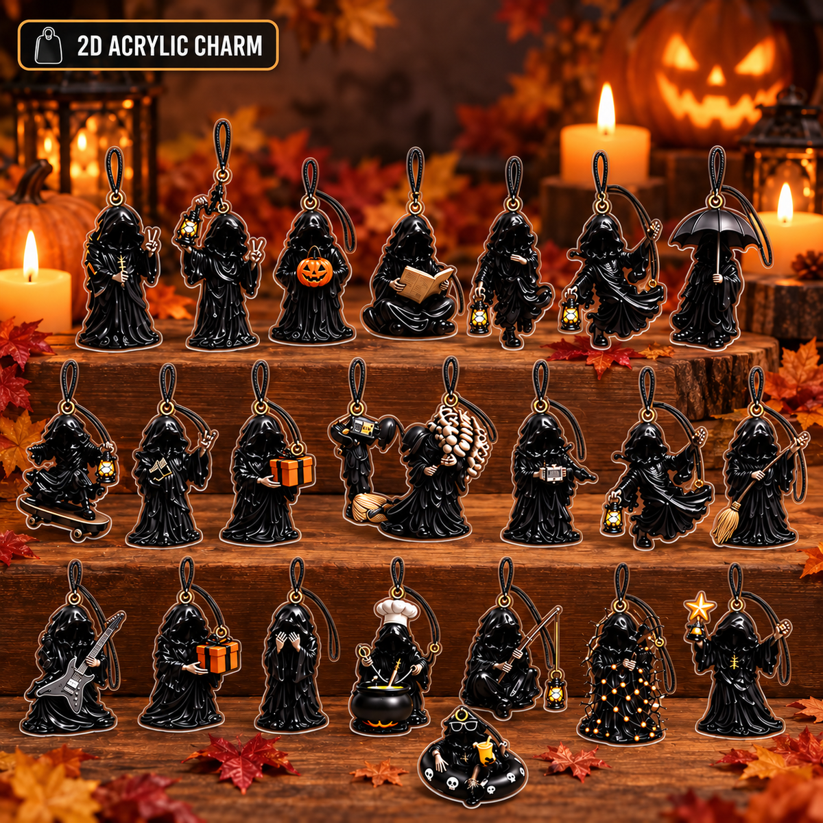 Halloween Advent Calendar 2026, 24-Day Little Reaper Mini Figurine Collection, Spooky Countdown Decor, Gift For Kid