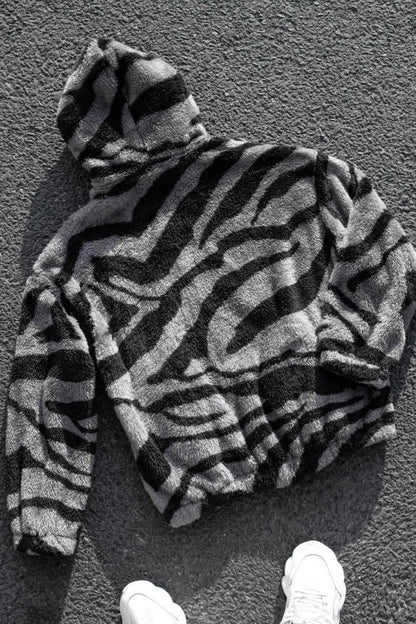 Contrast Panel Zip Hoodie