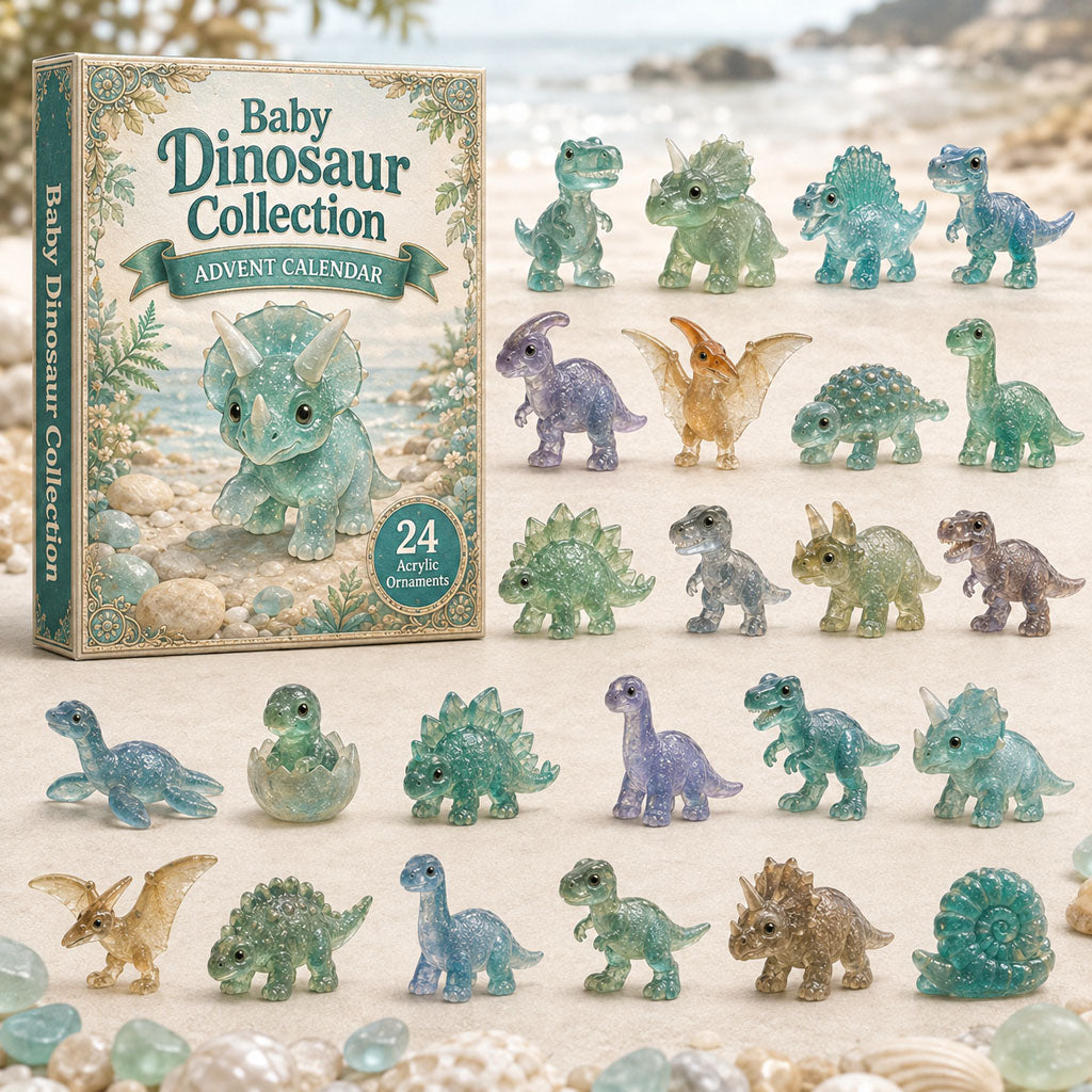 Acrylic Crystal Baby Dinosaur Advent Calendar 2026 - 24-Day Festive Countdown, Acrylic Charms Blind Box - Gift For Dinosaur Lovers