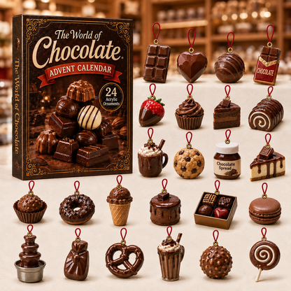 The World of Chocolate Advent Calendar 2026 - 24-Day Festive Countdown, Acrylic Charms Blind Box - Gift For Dessert Lovers