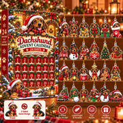 Dachshund Wiener Dog Advent Calendar 2026, 24 Acrylic Ornament Christmas Countdown Blind Box, Sausage Dog Holiday Gift Richard