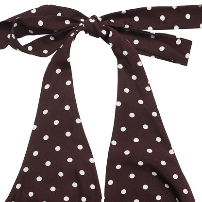 Vintage V-Neck Polka Dot Summer A-Line Midi Dress