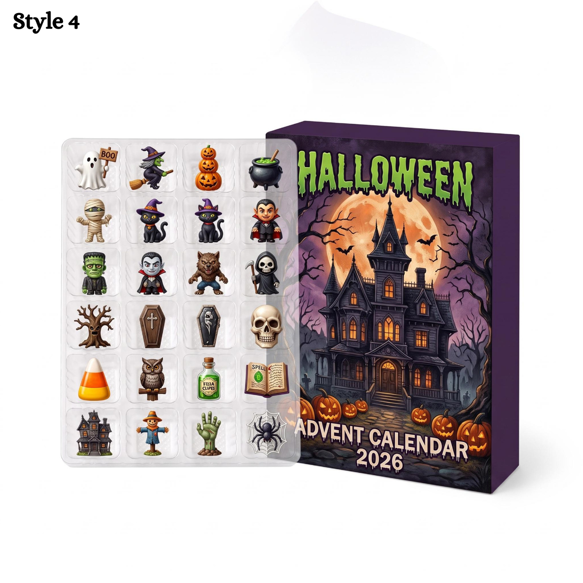 Halloween Advent Calendar 2026 Blind Box, 24 Days Spooky Countdown, Collectible Creepy Charms, Mystery Mini Ornament Gift For Kids