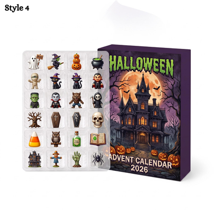Halloween Advent Calendar 2026 Blind Box, 24 Days Spooky Countdown, Collectible Creepy Charms, Mystery Mini Ornament Gift For Kids