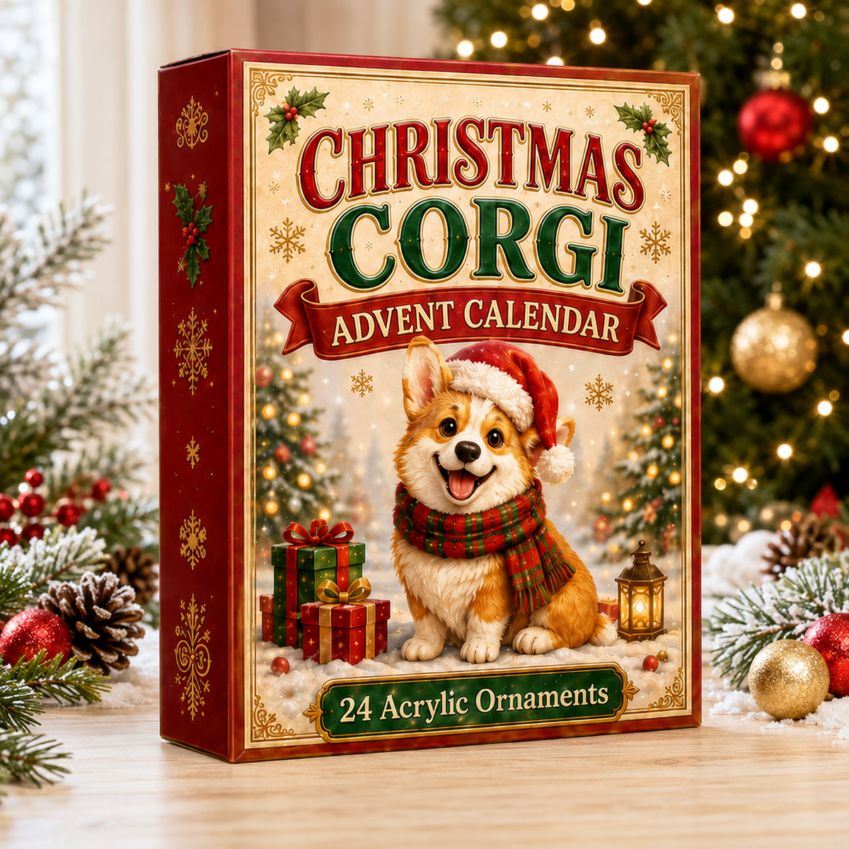 Christmas Corgi Advent Calendar 2026 - 24-Day Festive Countdown, Acrylic Charms Blind Box - Gift For Corgi Lovers