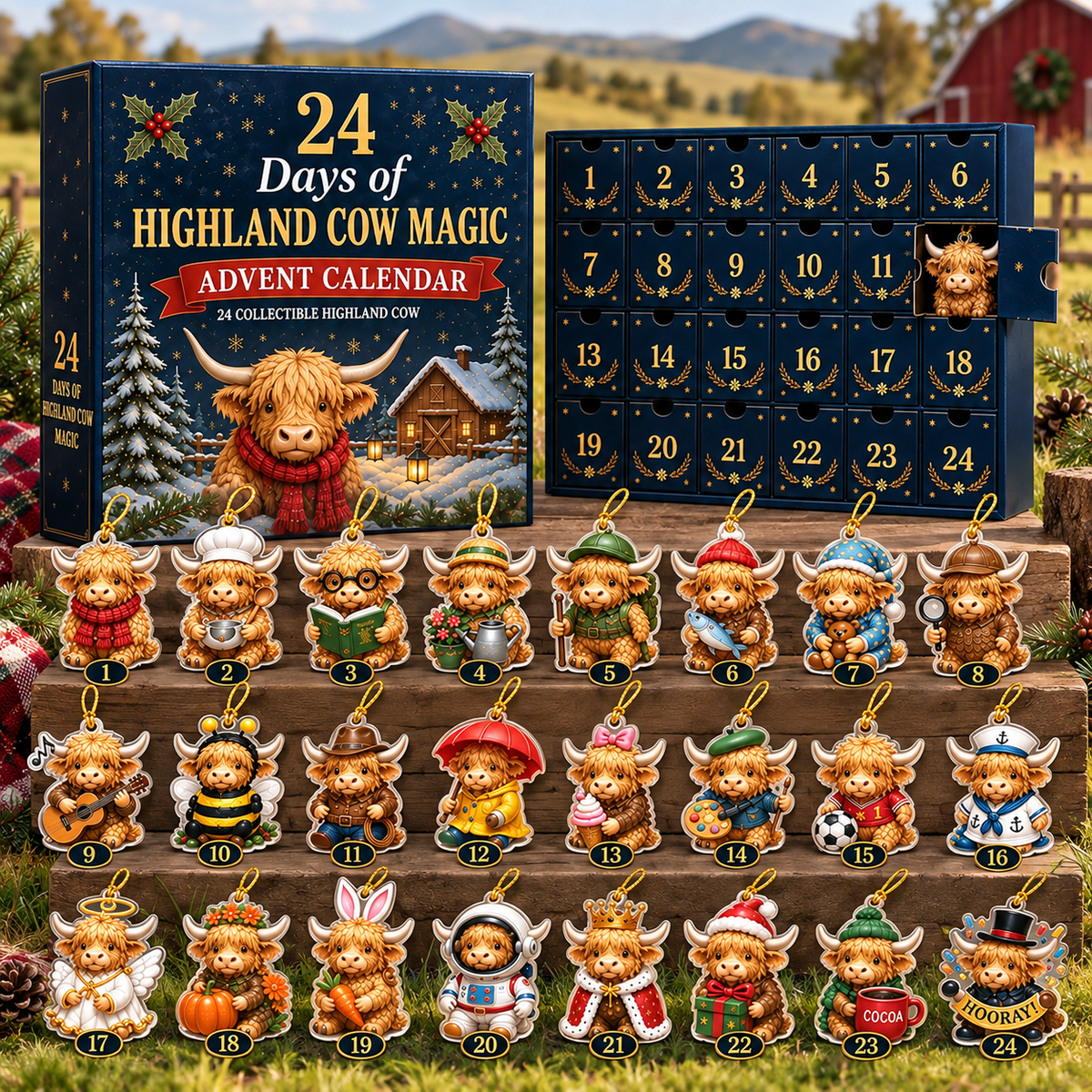 24-Day of Highland Cow Magic Advent Calendar