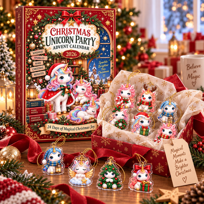 Unicorn Advent Calendar 2026, Christmas Countdown Gift, 24 Day Unicorn Charms, Kids Holiday Keepsake, Magical Christmas Decor, GIFT 2026