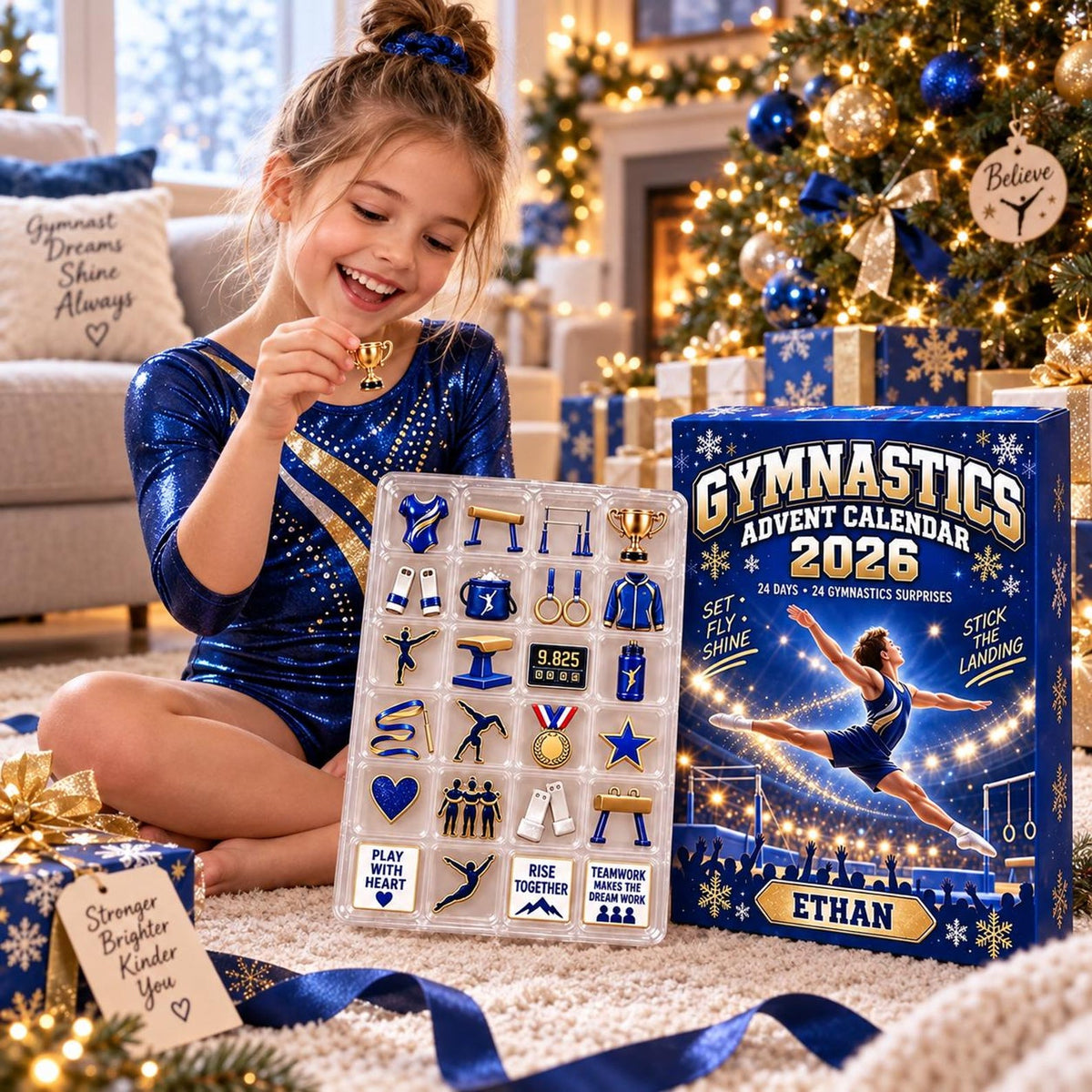 Personalized Gymnastics Advent Calendar: Custom Name 24 Day Blind Box