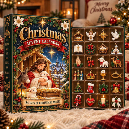 Christian Christmas Advent Calendar, 24 Days Nativity Ornaments, Religious Collectibles (Blind Box)