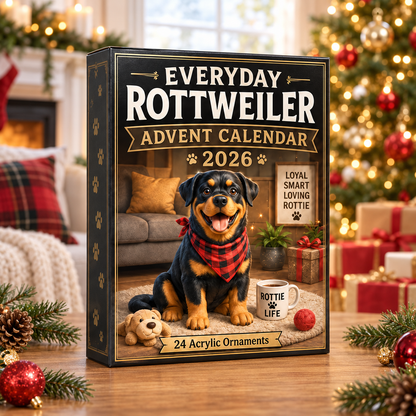 Everyday Rottweiler Advent Calendar 2026 - 24-Day Festive Countdown, Acrylic Charms Blind Box - Gift For Rottweiler Lovers