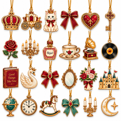 The Royal Advent Calendar – 24 Mini Acrylic Ornament Charms, 24 Days of Royal Surprises, Princess Castle Christmas Countdown Gift