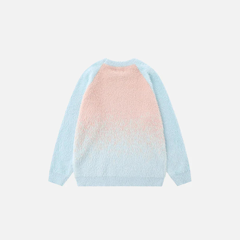 Gradient Ombre Fade Knit Sweater