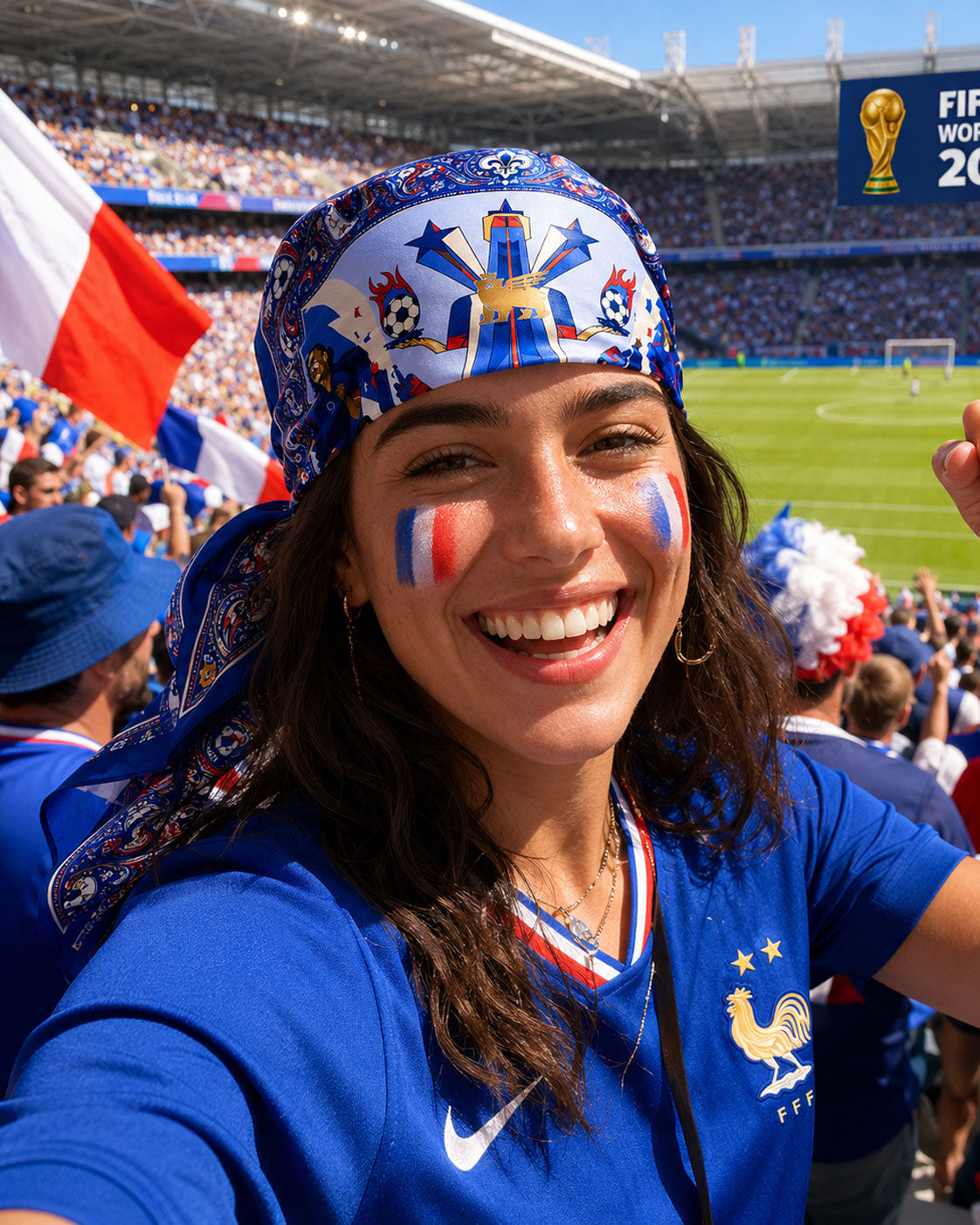 France World Cup Fans Silk Scarf Bandana