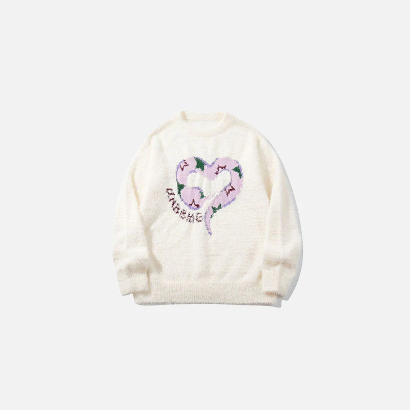 Heart Serpent Knit Sweater
