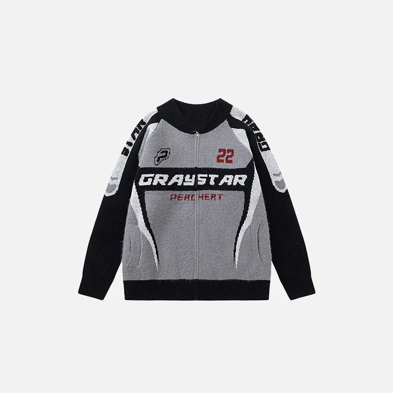 Turbo Drive Gray Star Sweater