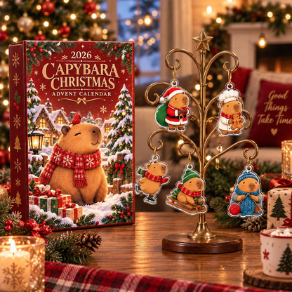2026 Capybara Christmas Advent Calendar, 24 Acrylic Ornaments, Holiday Countdown Gift