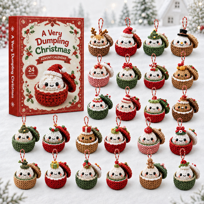 A Very Dumpling Christmas Advent Calendar 2026 - 24-Day Festive Countdown, Acrylic Charms Blind Box - Gift For Crochet Lovers