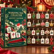 Mahjong Advent Calendar 2026, 24 Mini Acrylic Tile Charms, Mahjong Lover Christmas Countdown Gift, Holiday Hanging Ornament Set