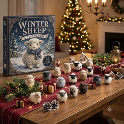 Winter Sheep Advent Calendar 2026 - 24-Day Festive Countdown, Acrylic Charms Blind Box - Gift For Farm Lovers
