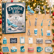 Dentist Life Advent Calendar 2026 - 24-Day Festive Countdown, Acrylic Charms Blind Box - Gift For Job Lovers