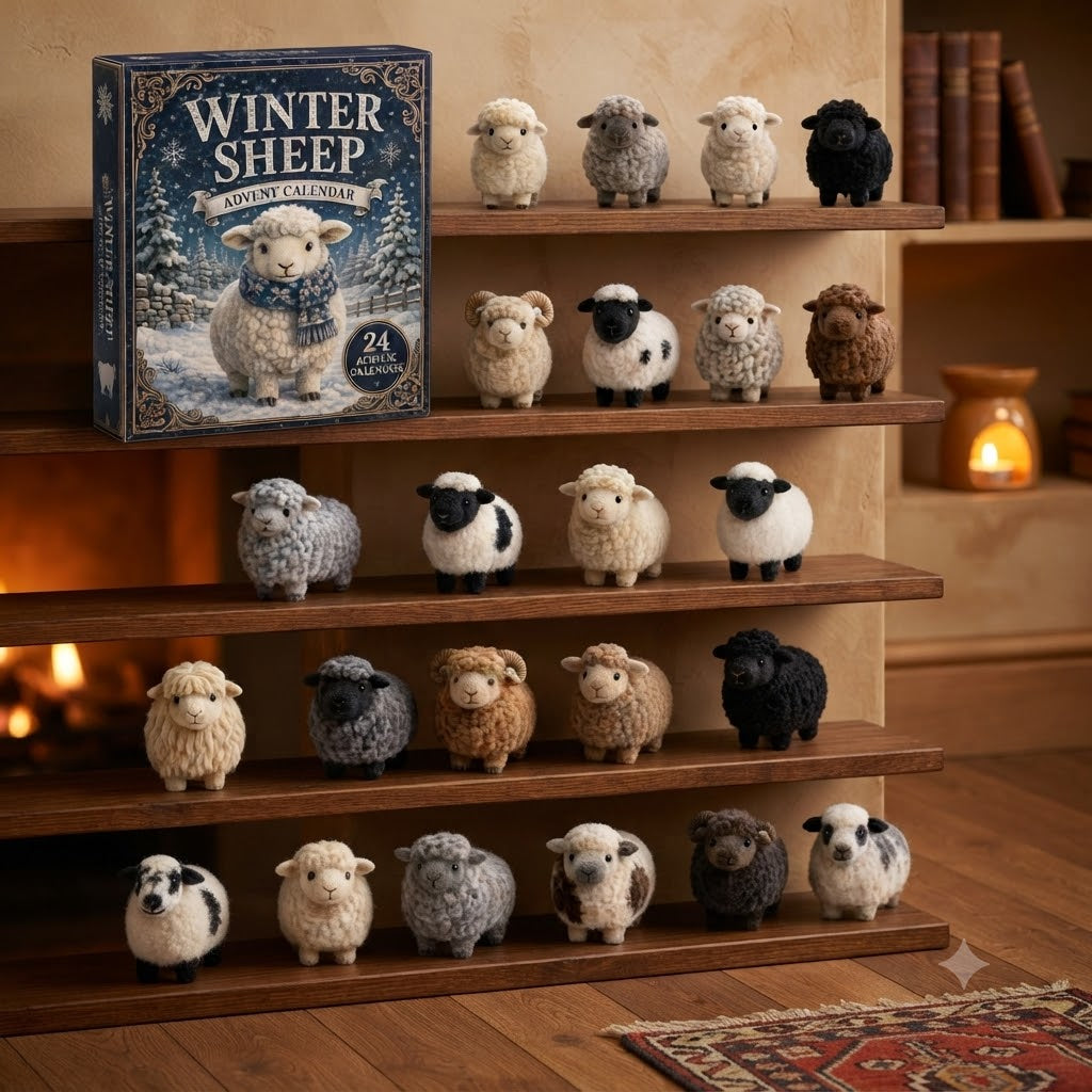Winter Sheep Advent Calendar 2026 - 24-Day Festive Countdown, Acrylic Charms Blind Box - Gift For Farm Lovers