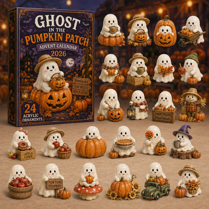 Ghost in the Pumpkin Patch Advent Calendar 2026 - 24-Day Festive Countdown, Acrylic Charms Blind Box - Gift For Family & Friends