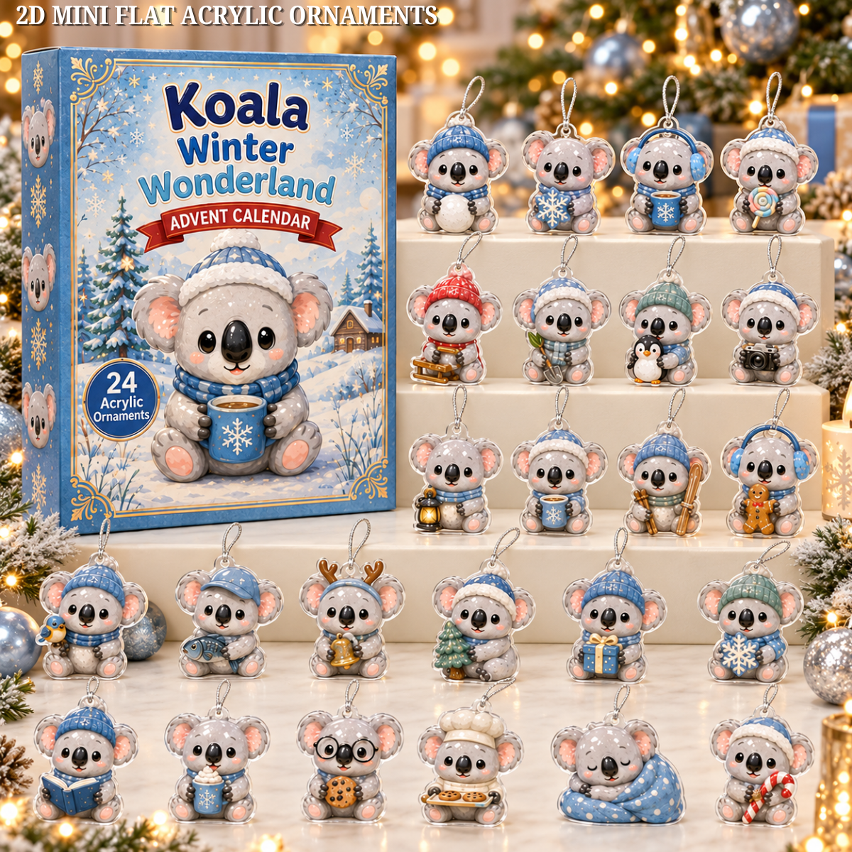 Koala Winter Wonderland Advent Calendar 2026 - 24-Day Festive Countdown, Acrylic Charms Blind Box - Gift For Koala Lovers