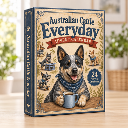 Everyday Cattle Dog Advent Calendar 2026 - 24-Day Festive Countdown, Acrylic Charms Blind Box - Gift For Dog Lovers