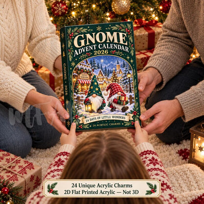 Personalized Gnome Advent Calendar 2026, 24 Days Xmas Scandinavian Gnome Ornaments Countdown Box, Custom Holiday Decor,Gift for Gnome Lovers