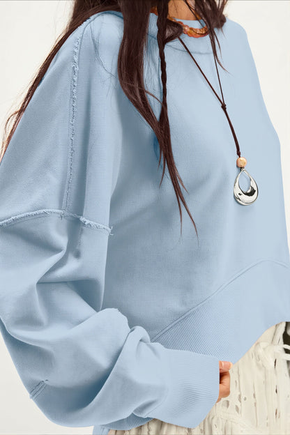 Solid Cropped Crewneck Sweatshirt