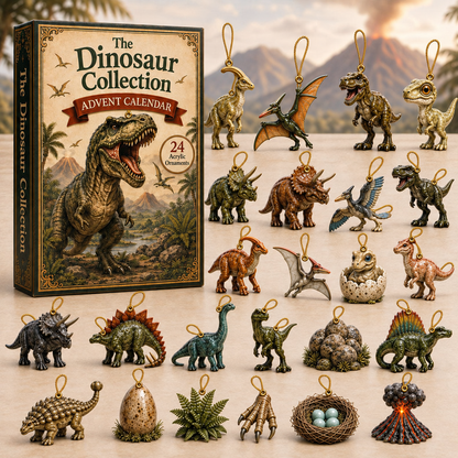 Wild Dinosaur World Advent Calendar 2026 - 24-Day Festive Countdown, Acrylic Charms Blind Box - Gift For Dinosaur Lovers