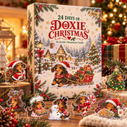 Dachshund Advent Calendar 2026, 24 Acrylic Christmas Ornaments, Doxie Countdown Box