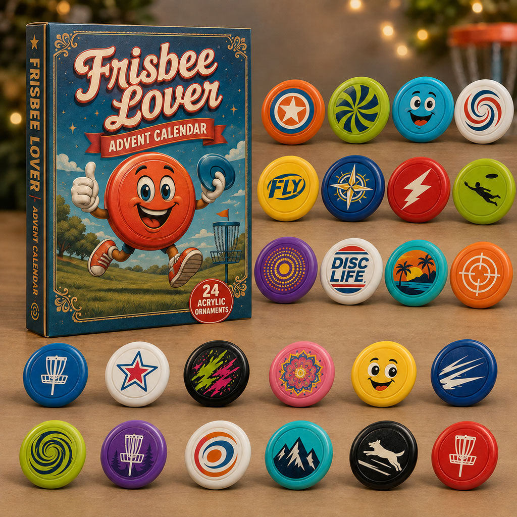 Frisbee Lover Advent Calendar 2026 - 24-Day Festive Countdown, Acrylic Charms Blind Box - Gift For Frisbee Lovers